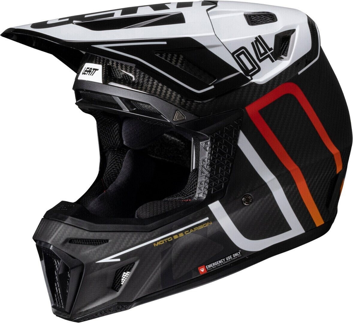Leatt 9.5 Carbon Helmet Kit Moto with 6.5 IRIZ Goggle Carbon/White