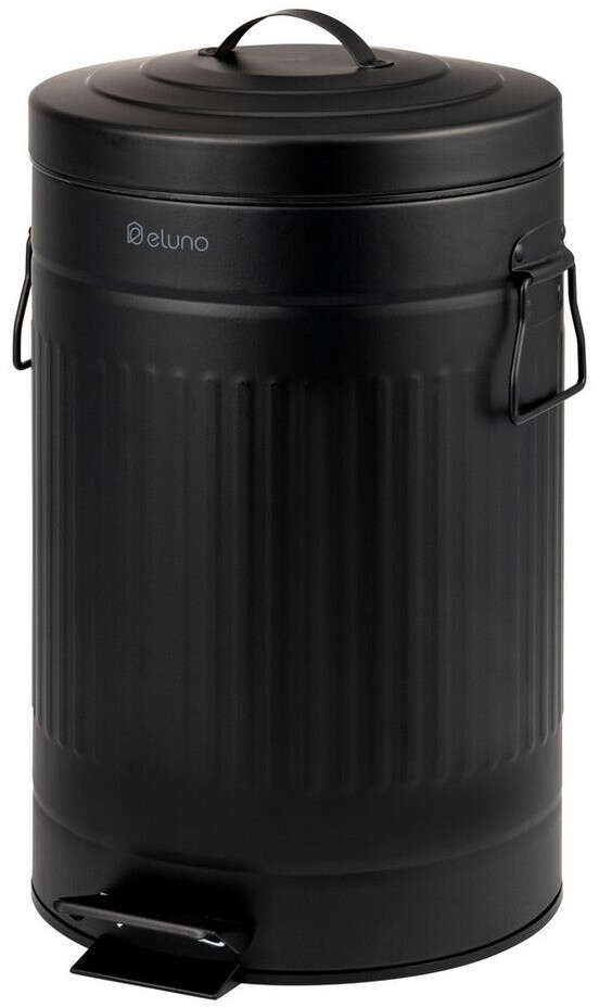 Poubelle De Cuisine Vintage à Pédale Eluno - 12 L, Seau Amovible, Soft-Close (Blanc)