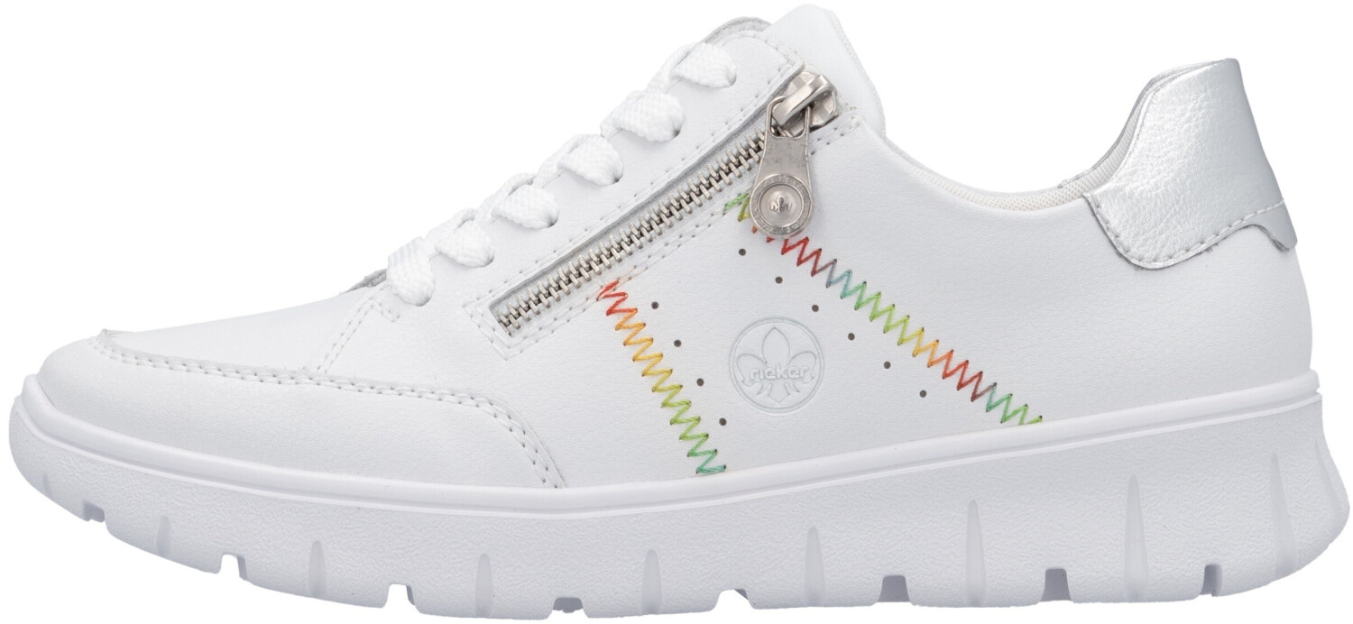 Rieker Women's Low Sneaker white smooth leather