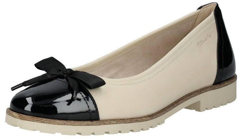 Tamaris Leather Synthetic Ballerinas ivory