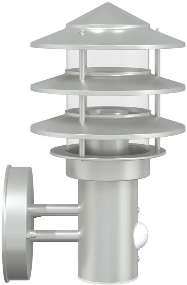 vidaXL Outside wall lamp with movement detector silver stainless steel 4006230