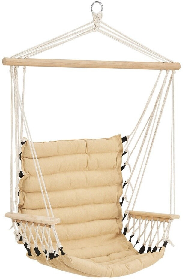 en.casa Hanging chair beige textile 55x140x45 cm