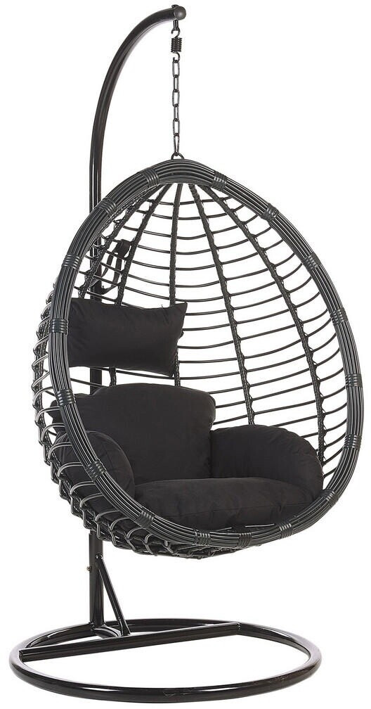 Beliani Hanging chair black plastic 106x199x97 cm