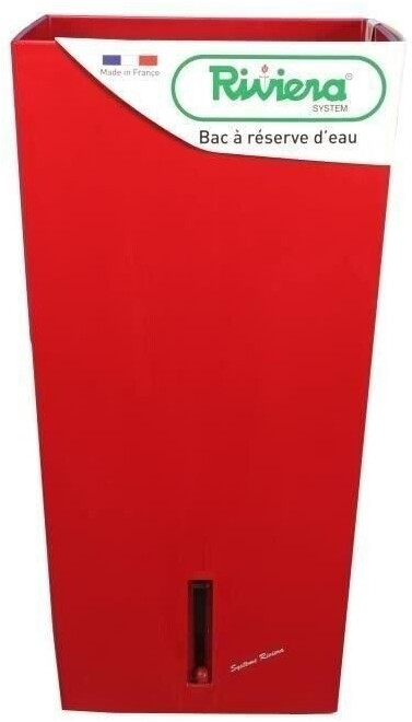 RiViERA Pot de fleurs carré Eva New 37 x 37 x 68,5 cm rouge