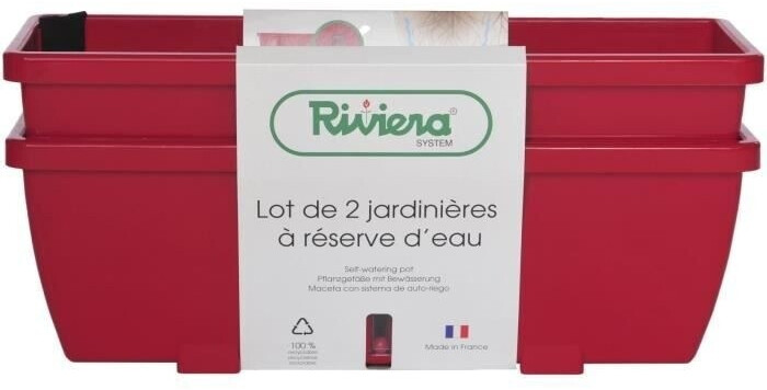 RiViERA Jardinière rectangulaire Eva 57 cm rouge