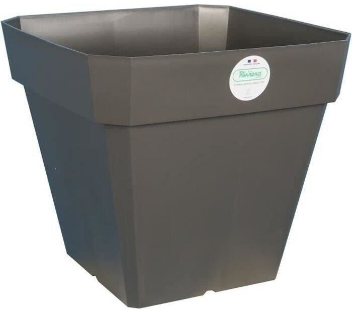 RiViERA Pot de fleurs carré Soleilla 49 x 49 x 45 cm gris pailleté