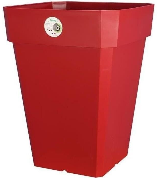 RiViERA Pot de fleurs carré Soleilla 49 x 49 x 50 cm rouge