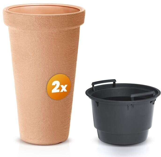 Casaria Lot de 2 pots de fleurs XXL 42 L terracotta