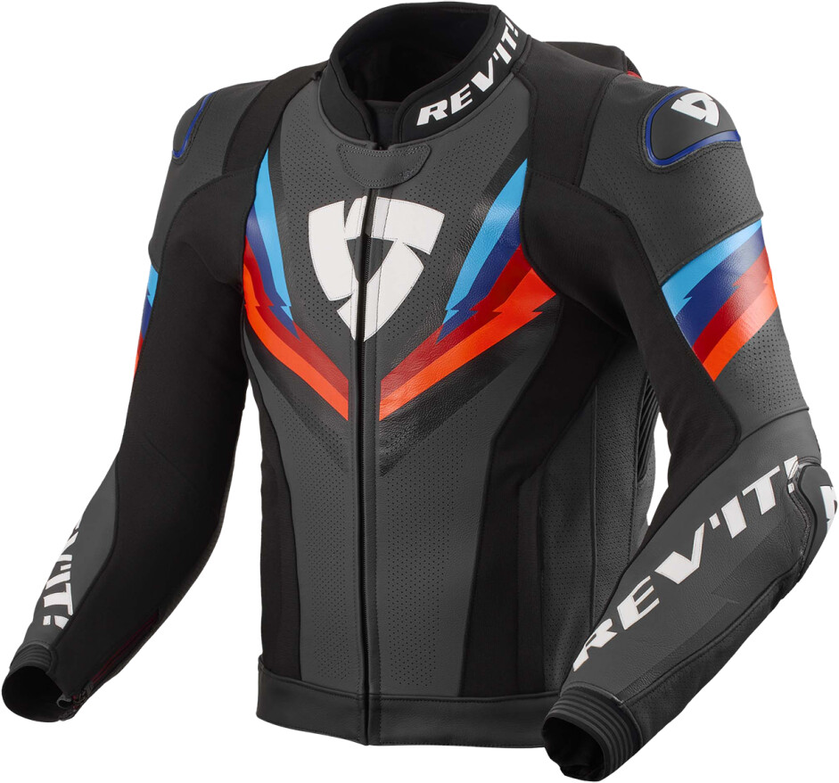 REV'IT! Quantum 3 Pro Leather Jacket black/red/blue