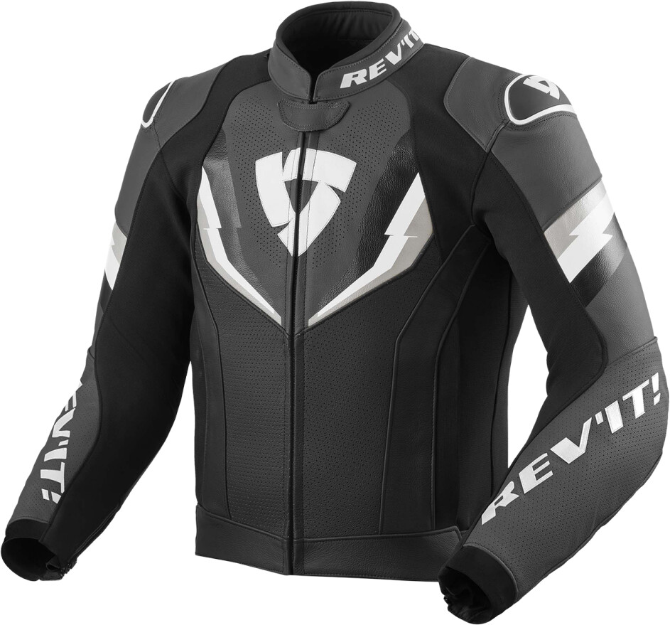 REV'IT! Quantum 3 Leather Jacket black/anthracite