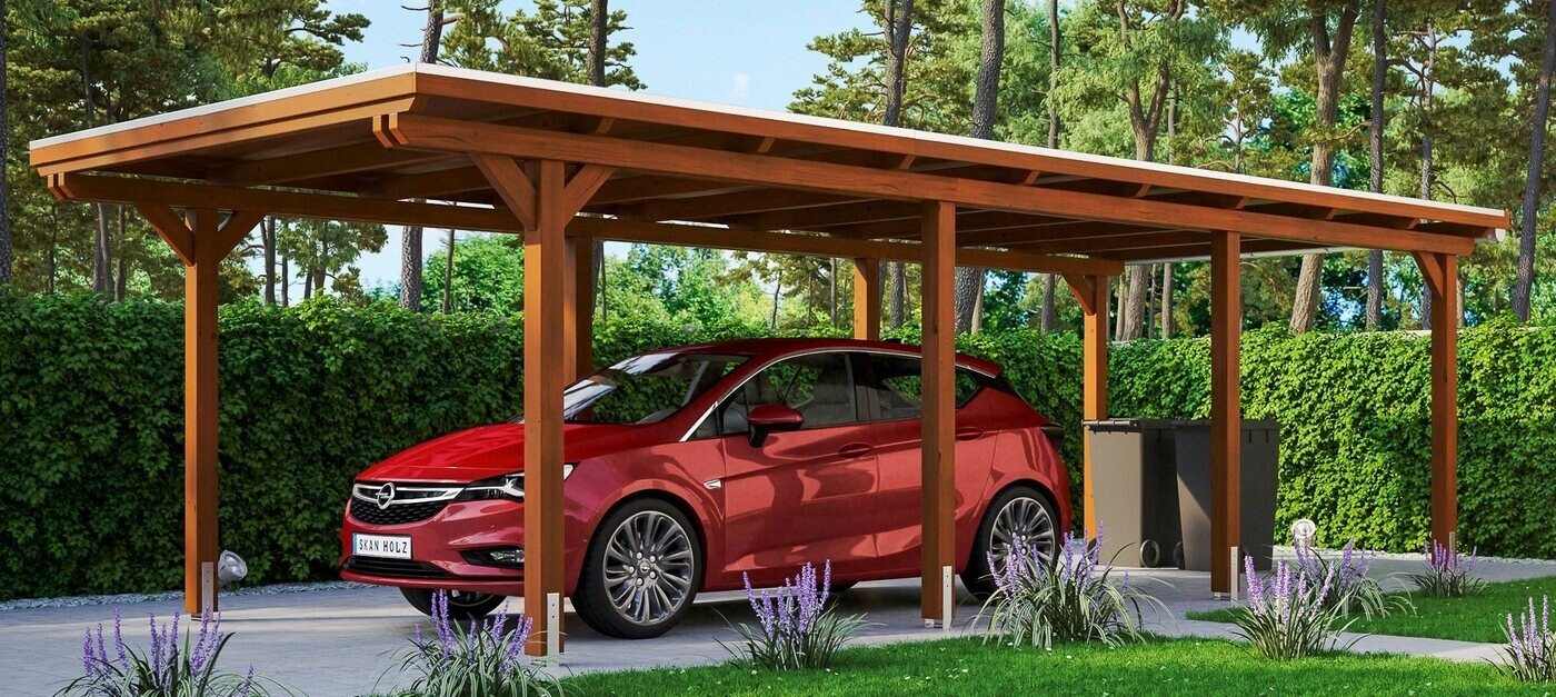 Skan Holz Einzelcarport Emsland 354x846 cm 223 cm Einfahrtshöhe