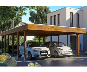 Skan Holz Einzelcarport Friesland 557x860 cm 221 cm Einfahrtshöhe braun