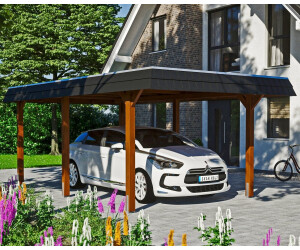 Skan Holz Einzelcarport Wendland 362x628 cm 206 cm Einfahrtshöhe braun