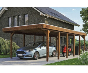 Skan Holz Einzelcarport Friesland 397x860 cm 221 cm Einfahrtshöhe braun