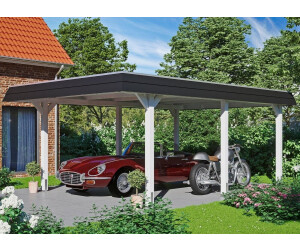 Skan Holz Einzelcarport Wendland 409x628 cm 210 cm Einfahrtshöhe weiß