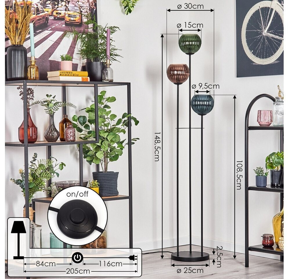 HOFSTEIN Deckenleuchte Linneryd, Deckenlampe aus Metall/Glas in Schwarz/Grün /Kupferfarben/Blau/Türkis, Leuchte im modernen Vintage/Retro-Design mit Schirmen au ab 79,99 € - auf HOFSTEIN Deckenleuchte Linneryd, Deckenlampe aus Metall/Glas in Schwarz/Grün /Kupferfarben/Blau/Türkis, Leuchte im modernen Vintage/Retro-Design mit Schirmen au ab 79,99 € - auf
