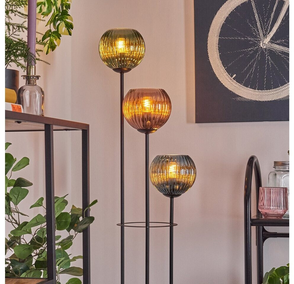 hofstein Deckenleuchte Deckenlampe aus Metall/Glas, Schwarz/Gold/Blau/Grün/Rauch/Kupfer/Klar, ohne Leuchtmittel, moderne Deckenleuchte im Retro/Vintage-Design (Schirme 15cm), 10xE14 hofstein Deckenleuchte Deckenlampe aus Metall/Glas, Schwarz/Gold/Blau/Grün/Rauch/Kupfer/Klar, ohne Leuchtmittel, moderne Deckenleuchte im Retro/Vintage-Design (Schirme 15cm), 10xE14