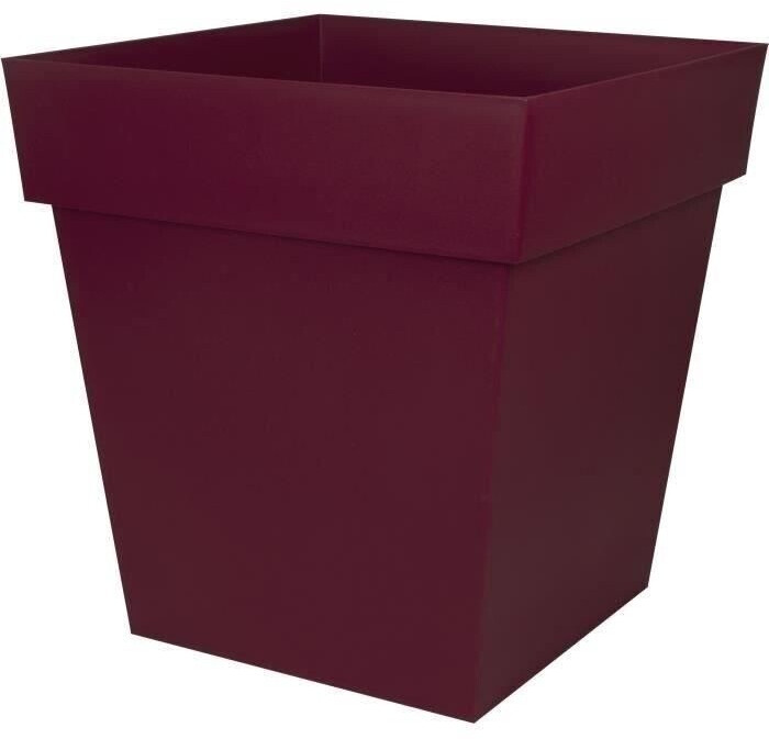 EDA Pot de fleurs carré Toscane 50 cm rouge bourgogne