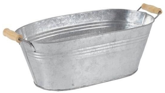 Aubry Gaspard Jardinière ovale 40,5 x 20 x 14 cm zinc et bois
