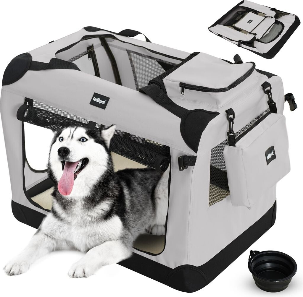 Leopet Caisse de transport pour chien XXL Grey
