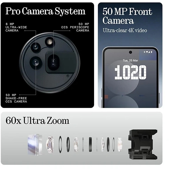 Nothing Phone (3a) Pro 256GB Schwarz, Bild 16