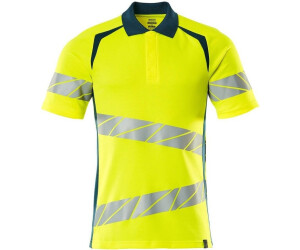 Mascot Workwear Warning protection Polo-Shirt ACCELERATEAFE UV-protection yellow/dark petroleum