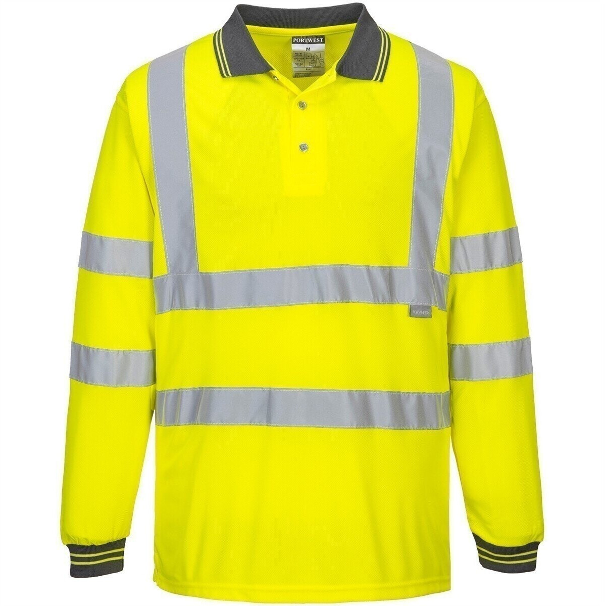 Portwest Warning protectionLongsleeve Poloshirt S277 yellow