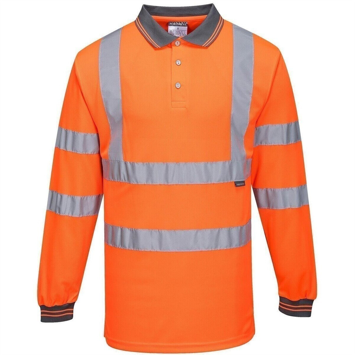 Portwest Warning protectionLongsleeve Poloshirt S277 Orange