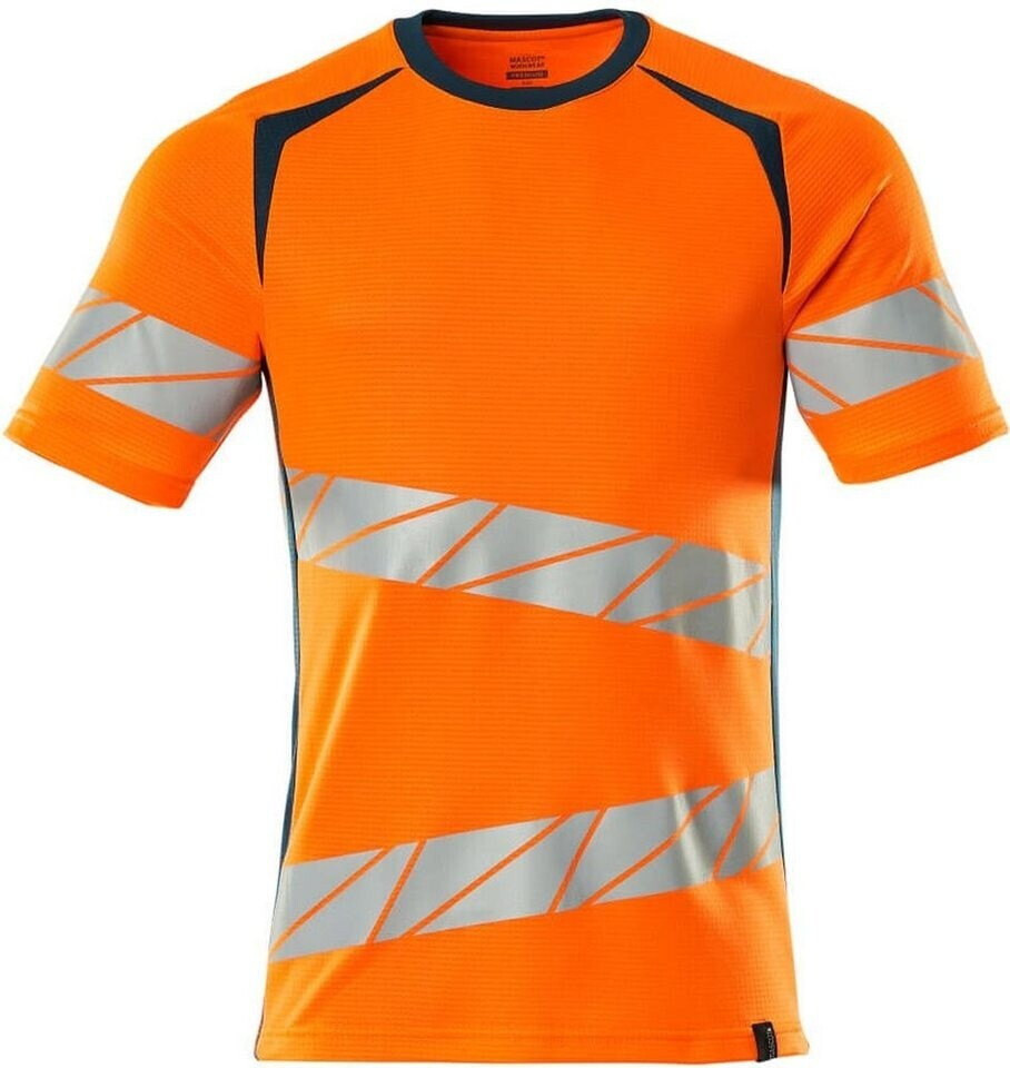 Mascot Workwear Warning protection T-Shirt ACCELERATEAFE UV-protection orange/dark petroleum