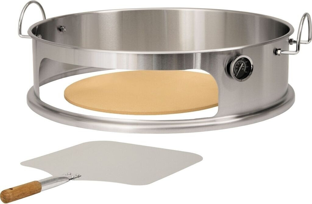 BBQ-Toro Pizza element stainless steel with shovel pizza stone & thermometer Ø 57 cm for kettle barbecue