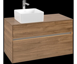 Villeroy & Boch Collaro - Waschtischunterschrank 1000x548x500mm LED 2 Auszüge Becken li kansas oak (C039B0RH)