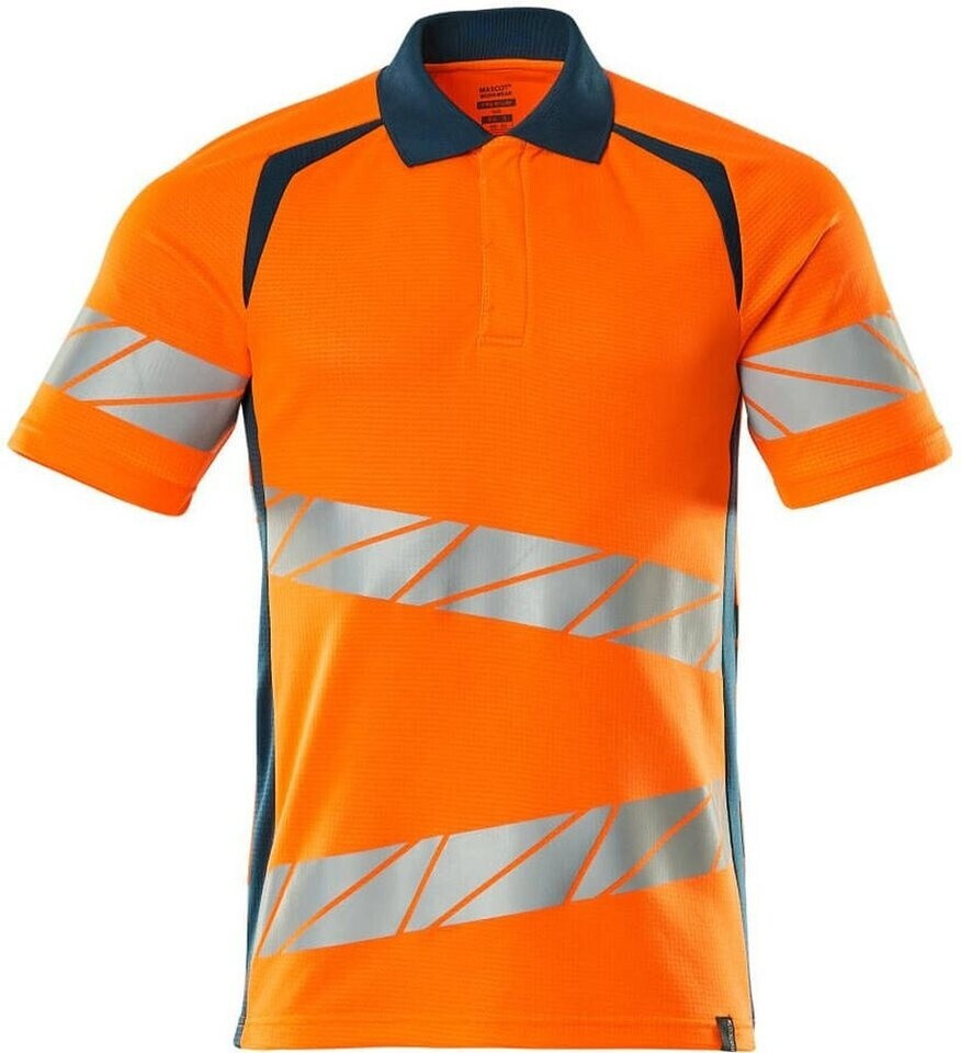 Mascot Workwear Warning protection Polo-Shirt ACCELERATEAFE UV-protection orange/dark petroleum