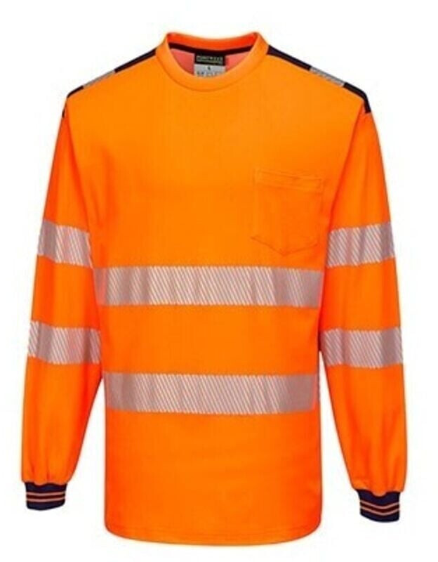 Portwest Warning protection Longsleeveshirt T185 PW3 orange/marine