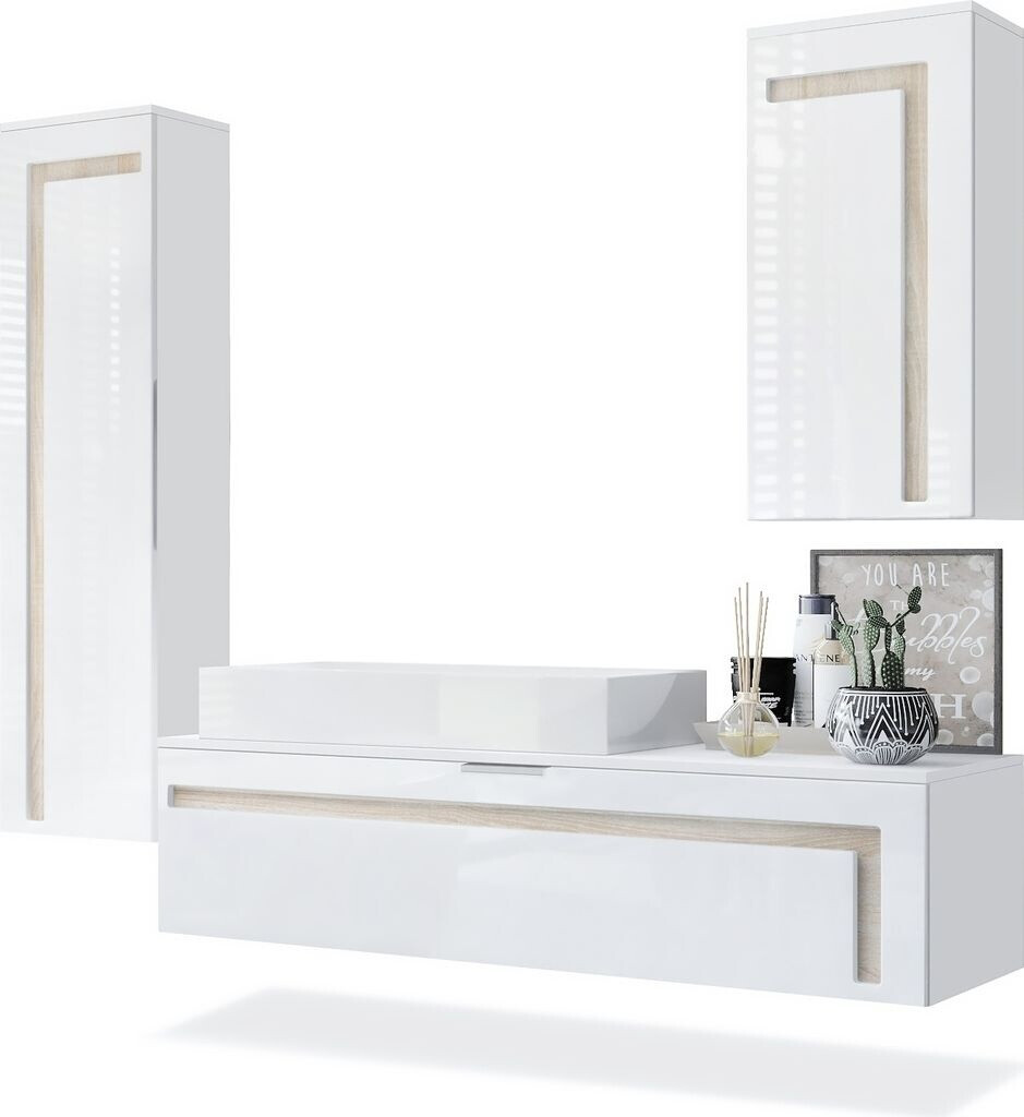 Vladon Badmöbelset, Eiche San Remo, Holzwerkstoff, 210x185x51 cm (800000578155) 210 cm