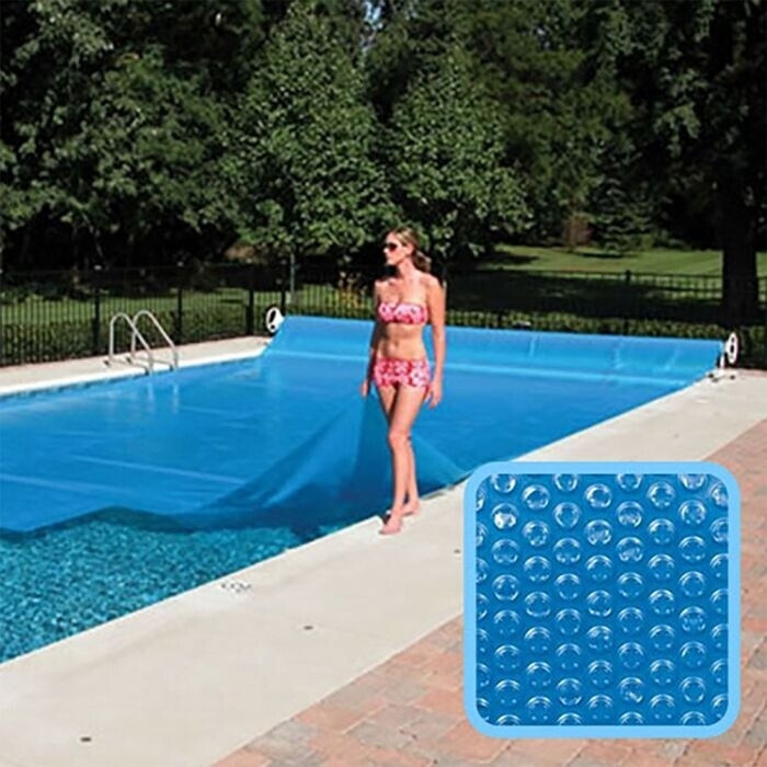 Linxor Bâche à bulles 4 x 7 m pour piscine rectangulaire bleu