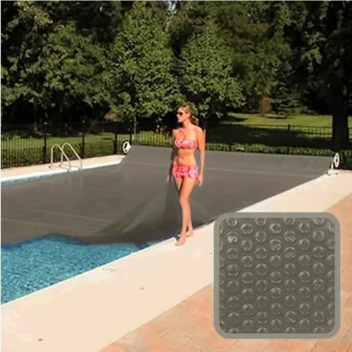 Linxor Bâche à bulles 5 x 10 m pour piscine rectangulaire gris