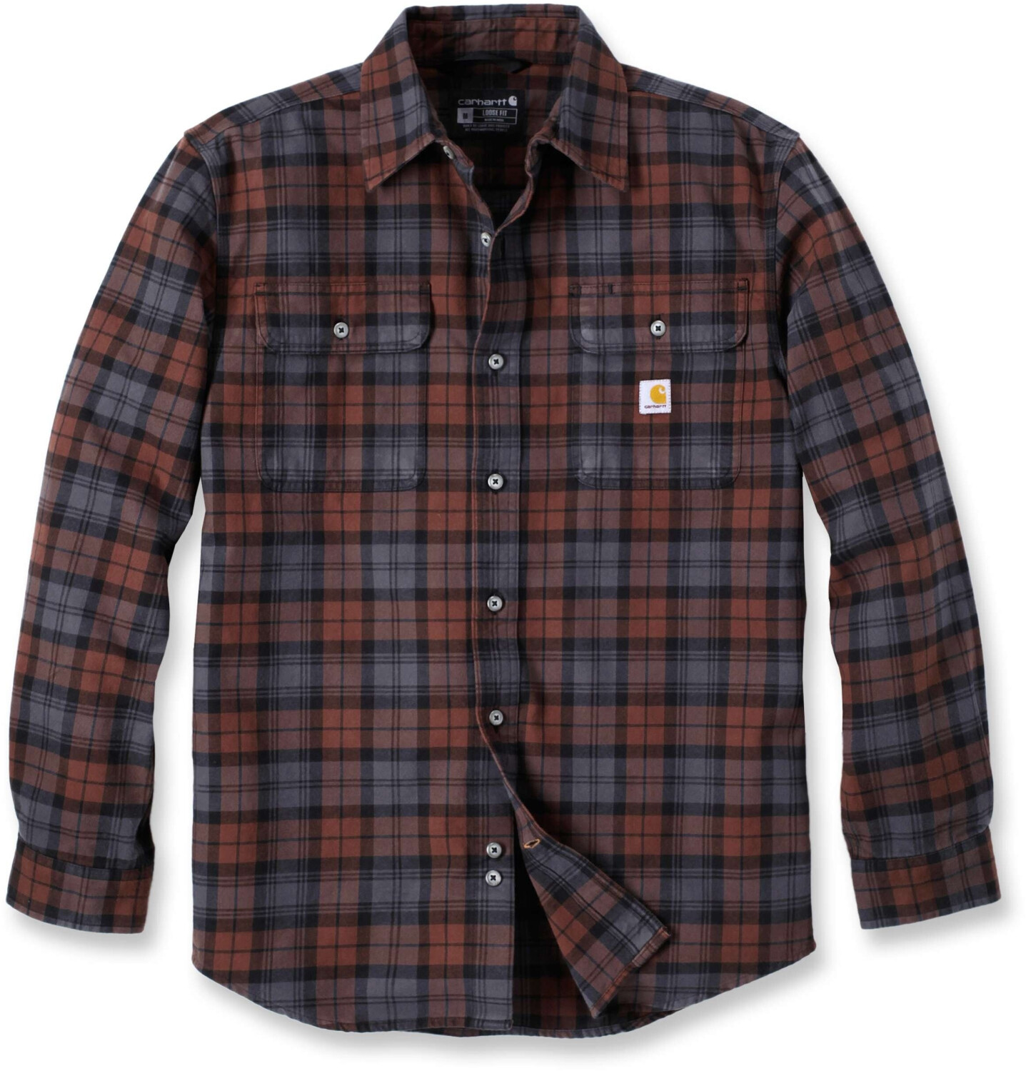 Carhartt Flannel L/S Plaid Shirt (106356) mocha