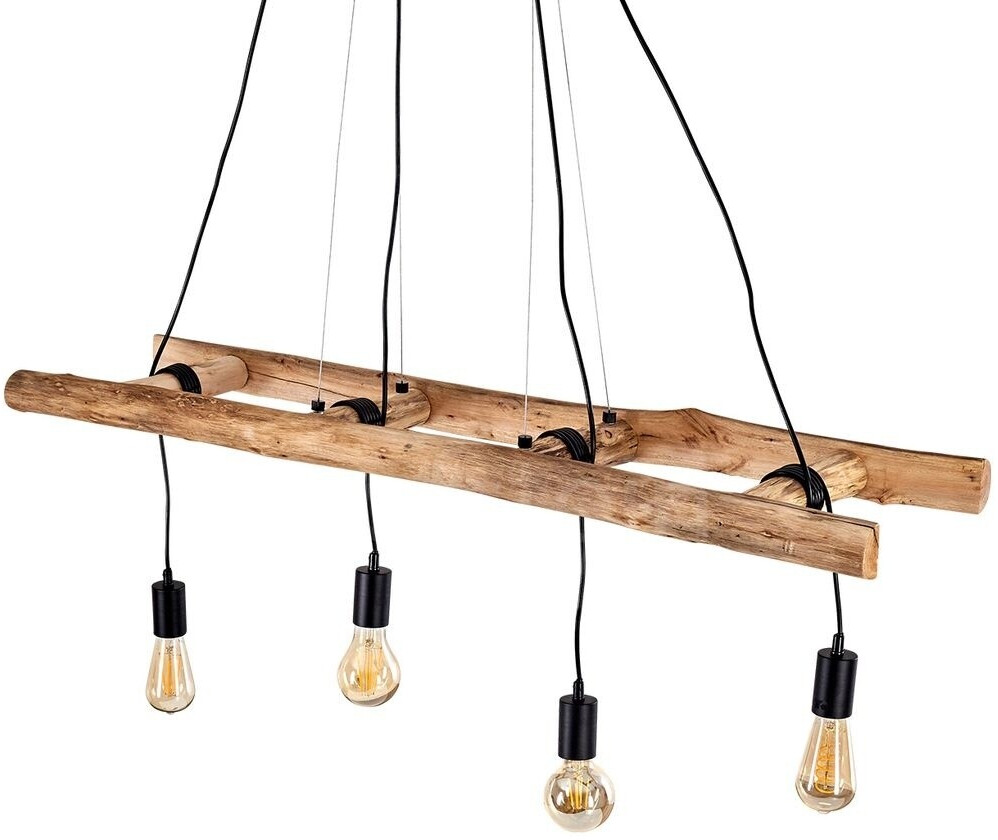 HOFSTEIN Yaak Pendelleuchte – Vintage Hängelampe Aus Holzleiter & Metall, 4x E27, Höhenverstellbar Bis 192 Cm, Ideal Für Esszimmer, Küche & Wohnzimmer