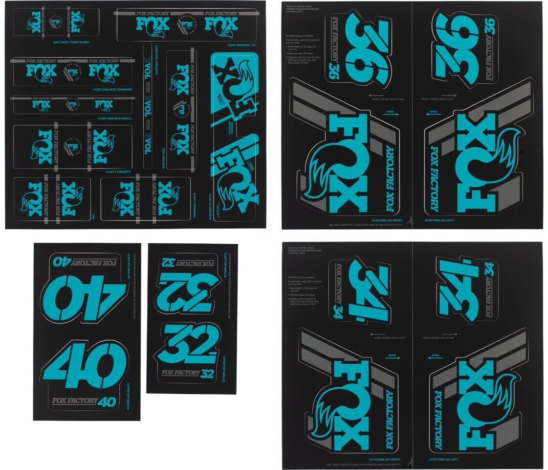 Fox Racing Shox Heritage Fork and Shock Decal Kit sticker set (803-01-364) green