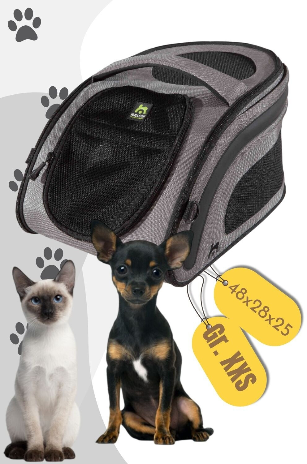 Maelson Sac de transport pour chat anthracite Maelson Sac de transport pour chat anthracite