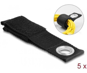 DeLock Klettverschluss heavy-duty with fastening eye 26cm Schwarz (Packung mit 5) (19560)