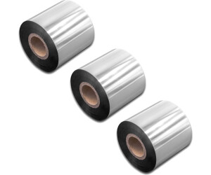 vhbw 3x Thermotransfer-Band kompatibel mit Zebra ZT620, ZT610, ZT510 Drucker Etikettendrucker, Wischfest, 60 mm x 300 m, Wachs Harz Schwarz (149682708-80)