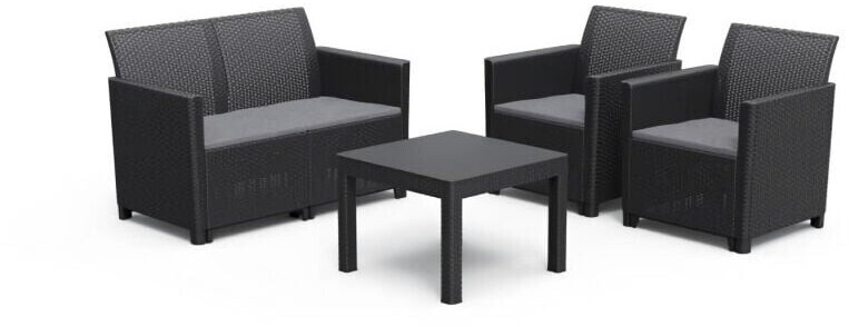 Keter Salon de jardin résine avec table basse Marie 4 places