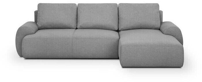 Generique Canapé d'angle droit convertible 3 places tissu gris