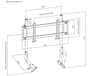 Support Moniteur Simple OPLITE R8 - Pour Cockpit R8 Fury - Ajustable En Hauteur/inclinaison - VESA Jusqu'à 400x200 - 30 Kg Max