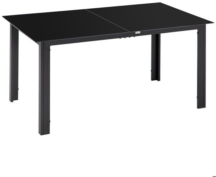 Outsunny Table de jardin aluminium 150 x 90 x 74 cm noir