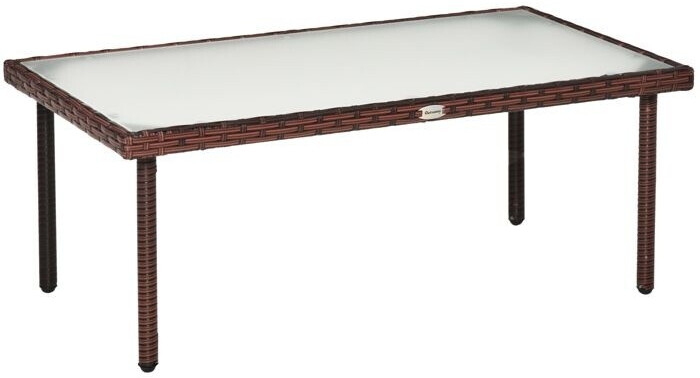 Outsunny Table basse résine tressée 90 x 50 x 35 cm marron