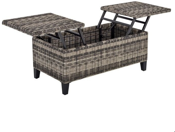 Outsunny Table basse relevable résine tressée 103 x 50 x 45,5 cm gris