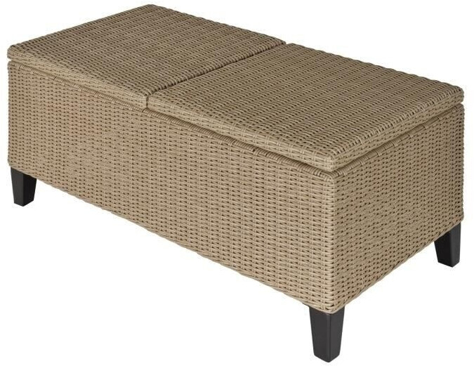Outsunny Table basse relevable en métal et résine tressée 103 x 50 x 45 cm beige