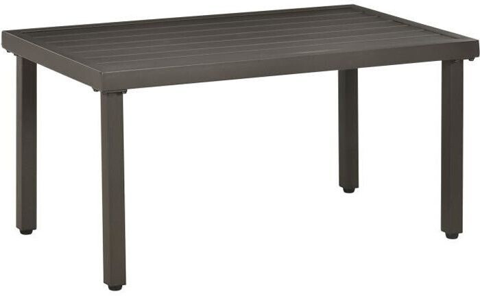 Outsunny Table basse rectangulaire à lattes en acier marron 91 x 51 x 46 cm